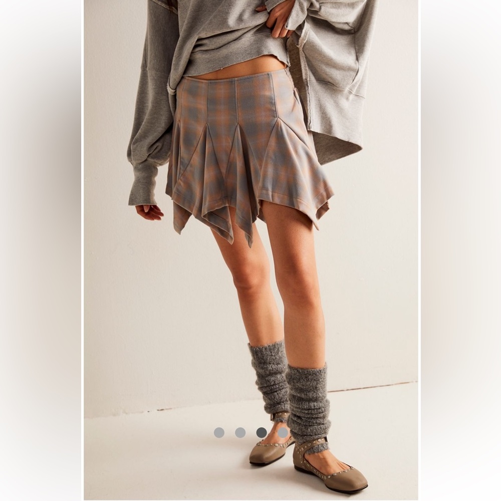 Free People🍦Xia Plaid Mini Skirt New With Tags💎